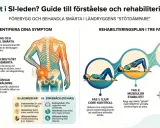 Guide för att förstå och rehabilitera ont i SI-leden. Identifiera symtom och följ en tre-fasig plan för att minska smärta och öka stabilitet, vilket kan minska behovet av sjukskrivning.